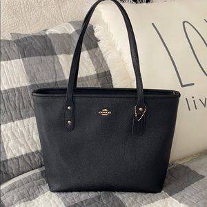 Coach mini city zip tote black